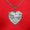 My Daughter Daddy Loves You - Black on Metal Heart Necklace