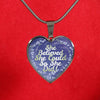 She Believed She Could So She Did Heart Necklace - Blue Background