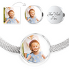 Custom Photo Circle Charm with Luxury Stainless Bracelet - Put Your Own Picture and Engraving